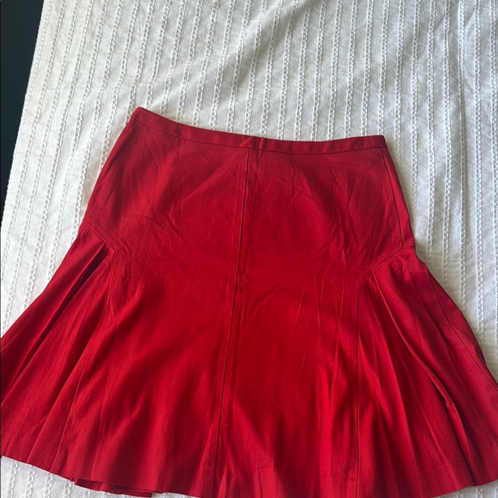 RED Valentino Vibrant pleaded Red Mini Skirt